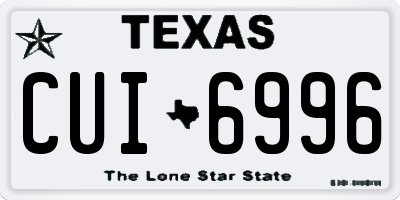 TX license plate CUI6996