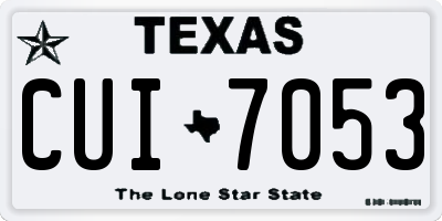 TX license plate CUI7053