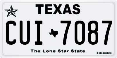 TX license plate CUI7087