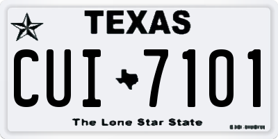 TX license plate CUI7101