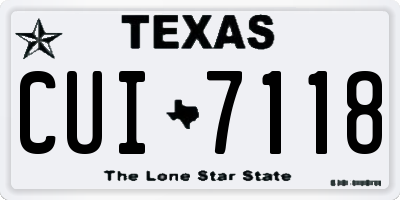 TX license plate CUI7118