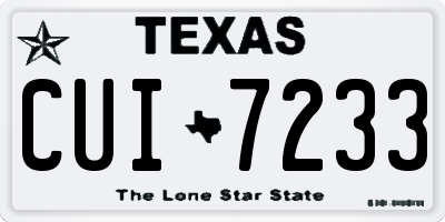 TX license plate CUI7233