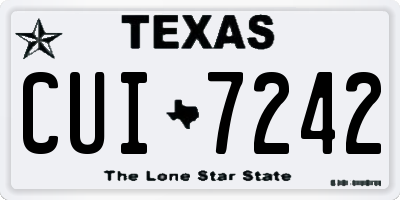 TX license plate CUI7242