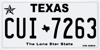 TX license plate CUI7263