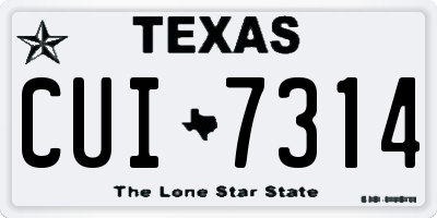 TX license plate CUI7314