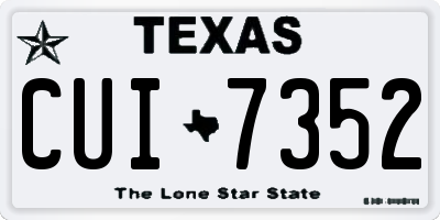 TX license plate CUI7352