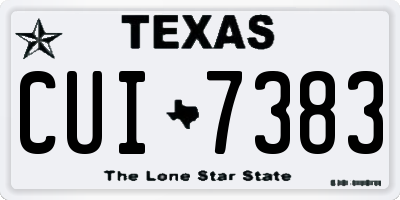 TX license plate CUI7383