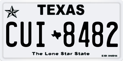 TX license plate CUI8482