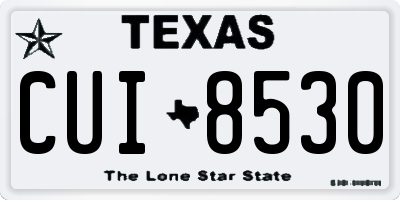 TX license plate CUI8530