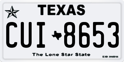 TX license plate CUI8653