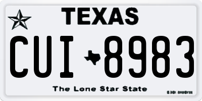 TX license plate CUI8983
