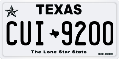 TX license plate CUI9200
