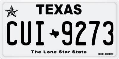 TX license plate CUI9273