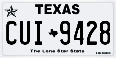 TX license plate CUI9428