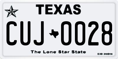 TX license plate CUJ0028