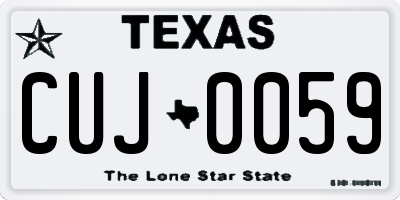 TX license plate CUJ0059