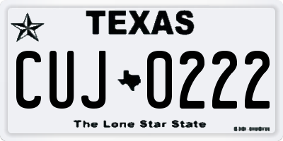 TX license plate CUJ0222