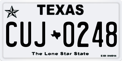 TX license plate CUJ0248