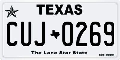 TX license plate CUJ0269