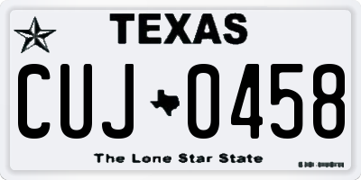 TX license plate CUJ0458