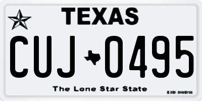 TX license plate CUJ0495