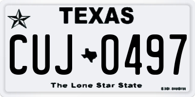 TX license plate CUJ0497