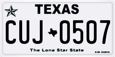 TX license plate CUJ0507