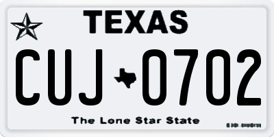 TX license plate CUJ0702
