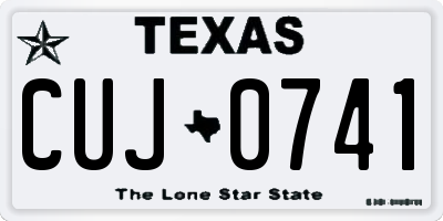 TX license plate CUJ0741