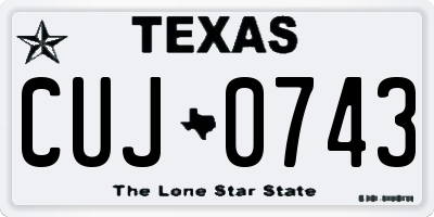 TX license plate CUJ0743