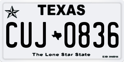 TX license plate CUJ0836