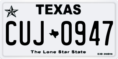 TX license plate CUJ0947