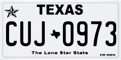 TX license plate CUJ0973