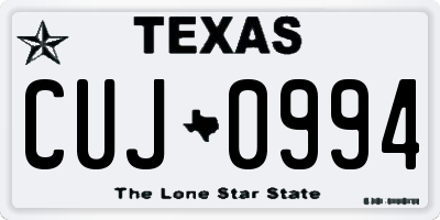 TX license plate CUJ0994