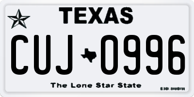 TX license plate CUJ0996