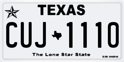 TX license plate CUJ1110