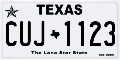 TX license plate CUJ1123