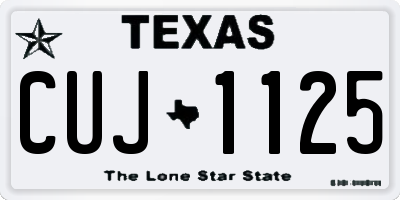 TX license plate CUJ1125