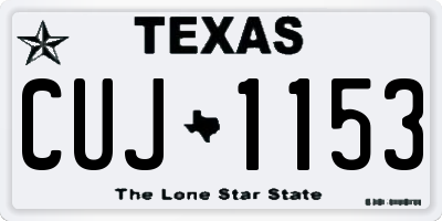 TX license plate CUJ1153
