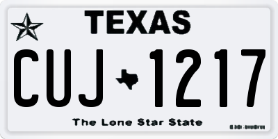 TX license plate CUJ1217