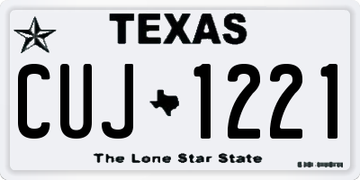 TX license plate CUJ1221