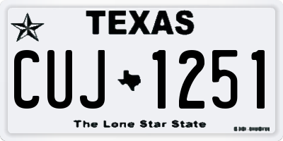 TX license plate CUJ1251