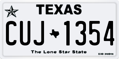 TX license plate CUJ1354