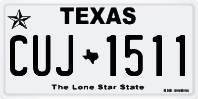 TX license plate CUJ1511