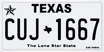 TX license plate CUJ1667