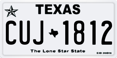 TX license plate CUJ1812