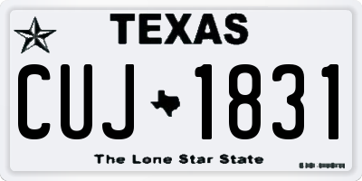 TX license plate CUJ1831