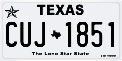 TX license plate CUJ1851