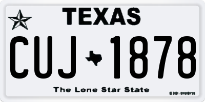 TX license plate CUJ1878