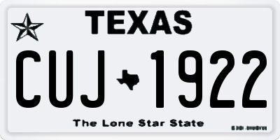 TX license plate CUJ1922